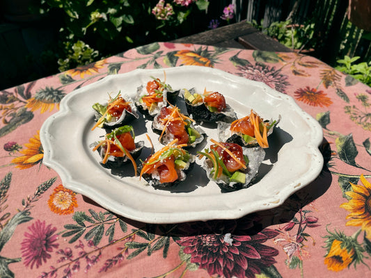 Crispy sushi cups con salmone affumicato Whisky&Soy