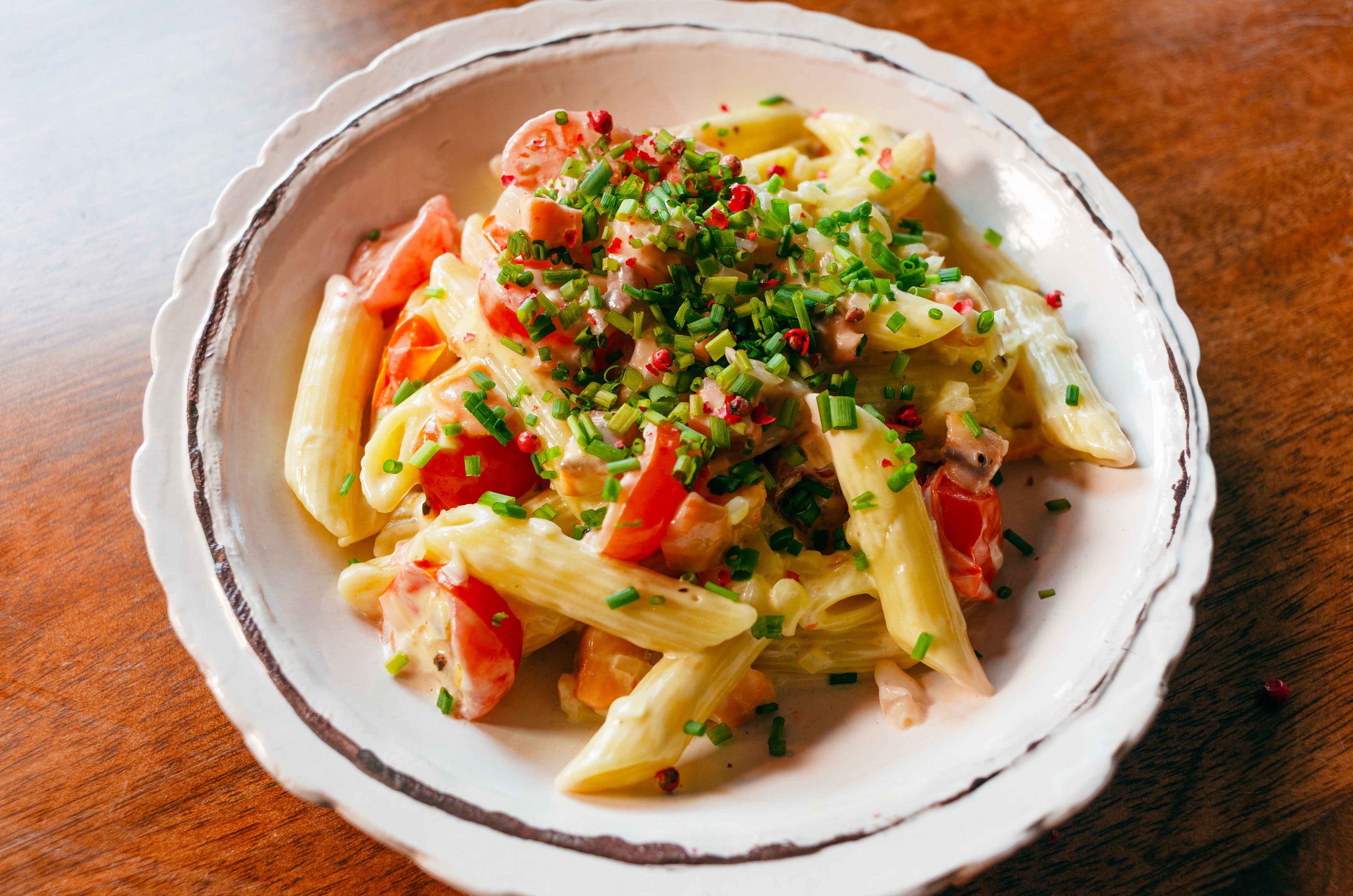 Pasta alla vodka con salmone affumicato