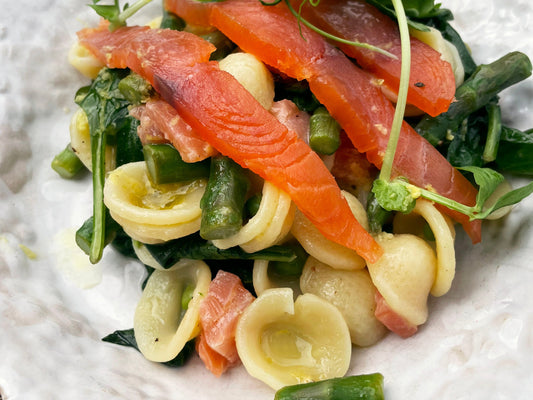 Pasta Estiva con Salmone Affumicato, Asparagi e Limone