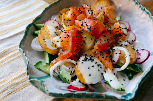 Insalata di patate e salmone affumicato whisky&soia